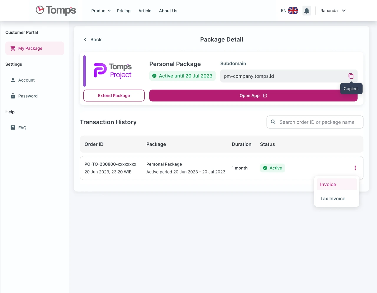 Tomps Saas Apps